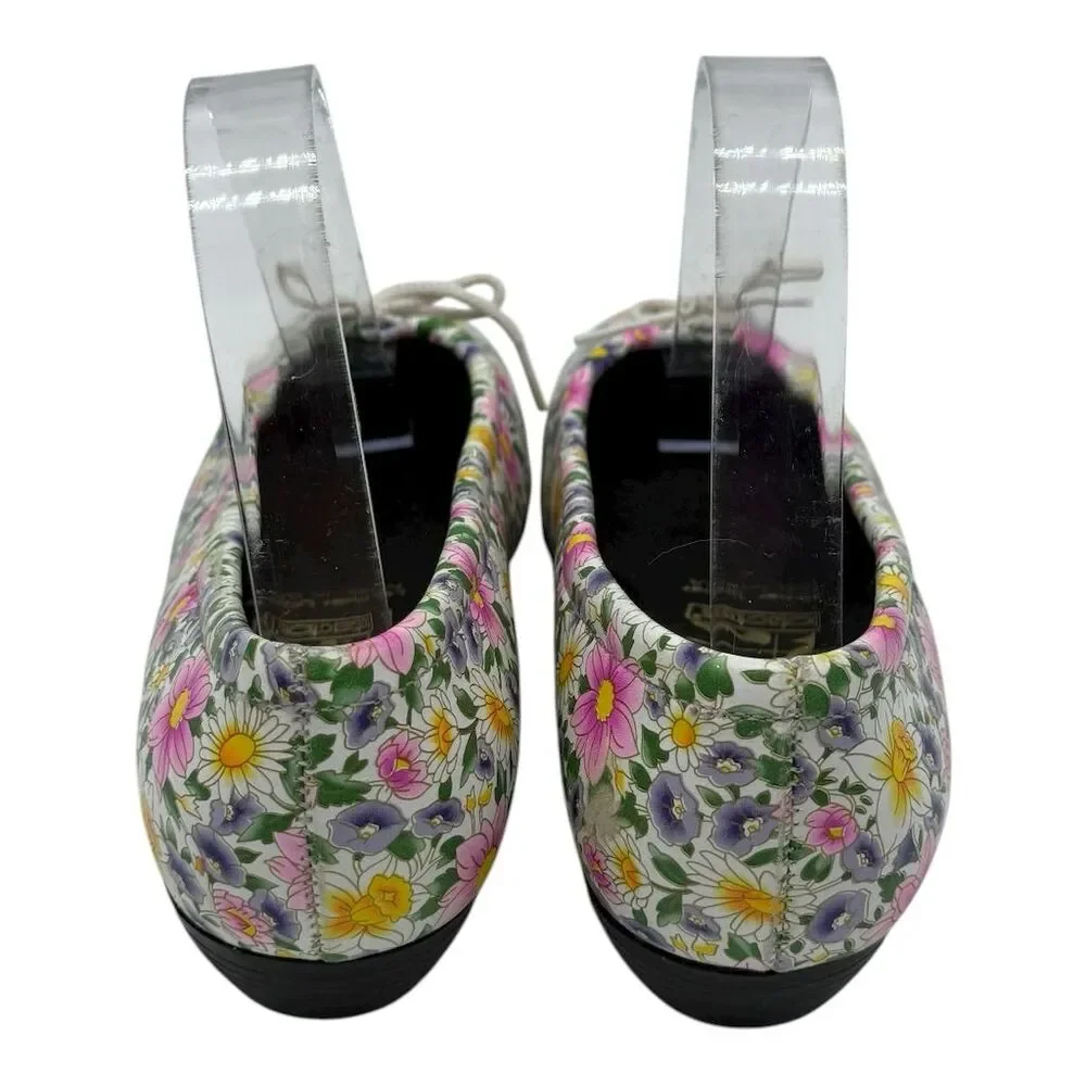4172. Vintage Floral Ballet Flats‎ Multicolor Slip-On